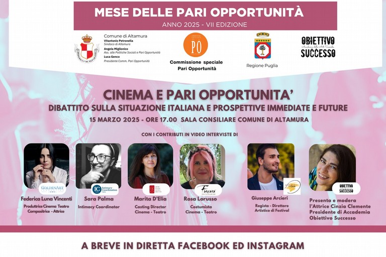 Immagine del post 3929 - Altamura Le pari opportunità nel cinema: a che punto siamo - Altamura