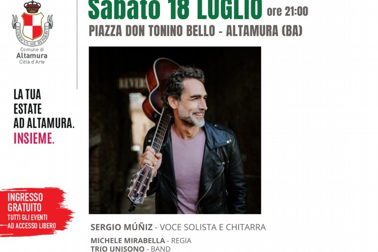 Altamura in scena 2026: spettacolo con l'attore e cantante Sergio Muniz - Altamura