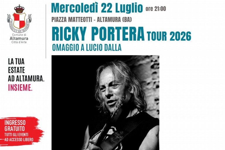 Altamura in scena: omaggio a Lucio Dalla con il chitarrista Ricky Portera - Altamura