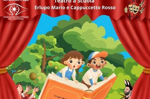 Teatro a scuola con la fiaba dell'inclusione ErLupo Mario e Cappuccetto Rosso - Altamura