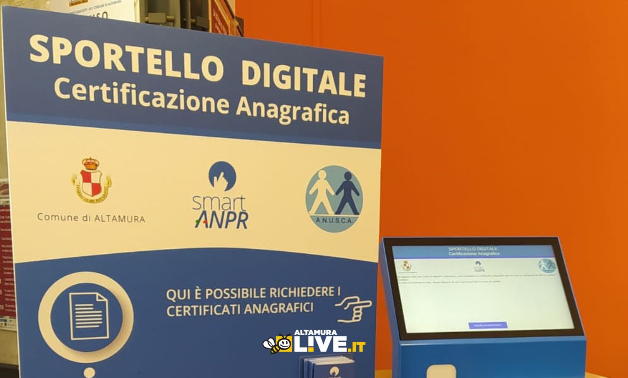 Immagine del post 8386 - Altamura Il Comune di Altamura attiva altri 4 totem digitali per il rilascio dei certificati anagrafici tramite CIE - Altamura