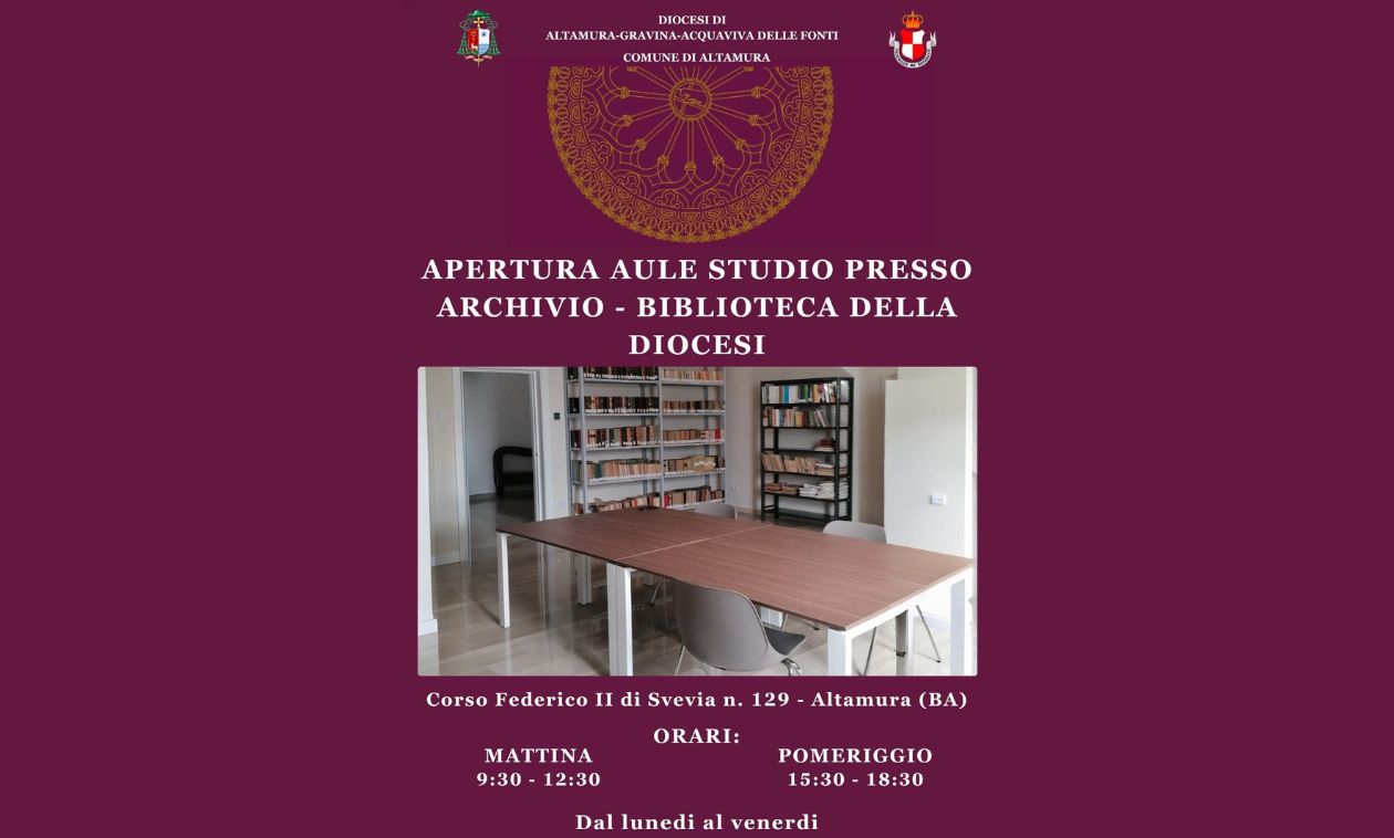 Immagine del post 806 - Altamura Nuove aule studio ad Altamura grazie alla convenzione con la Diocesi - Altamura