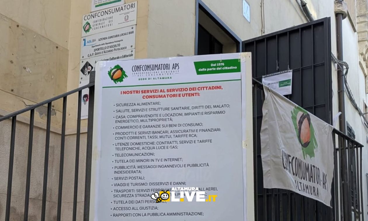 Confconsumatori Altamura, la fine di un’associazione: “I consumatori altamurani meritano una tutela seria” - Altamura