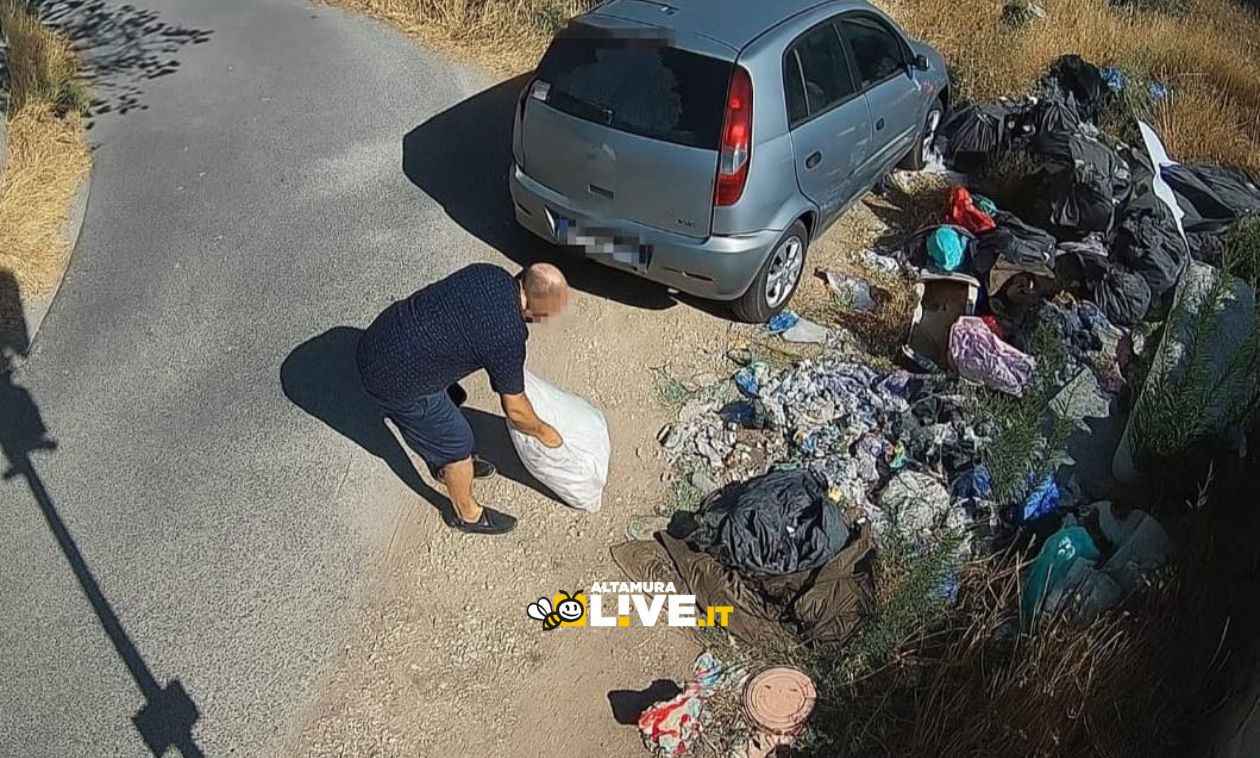 Abbandono rifiuti Altamura: uomo individuato e multato grazie alle fototrappole - Altamura