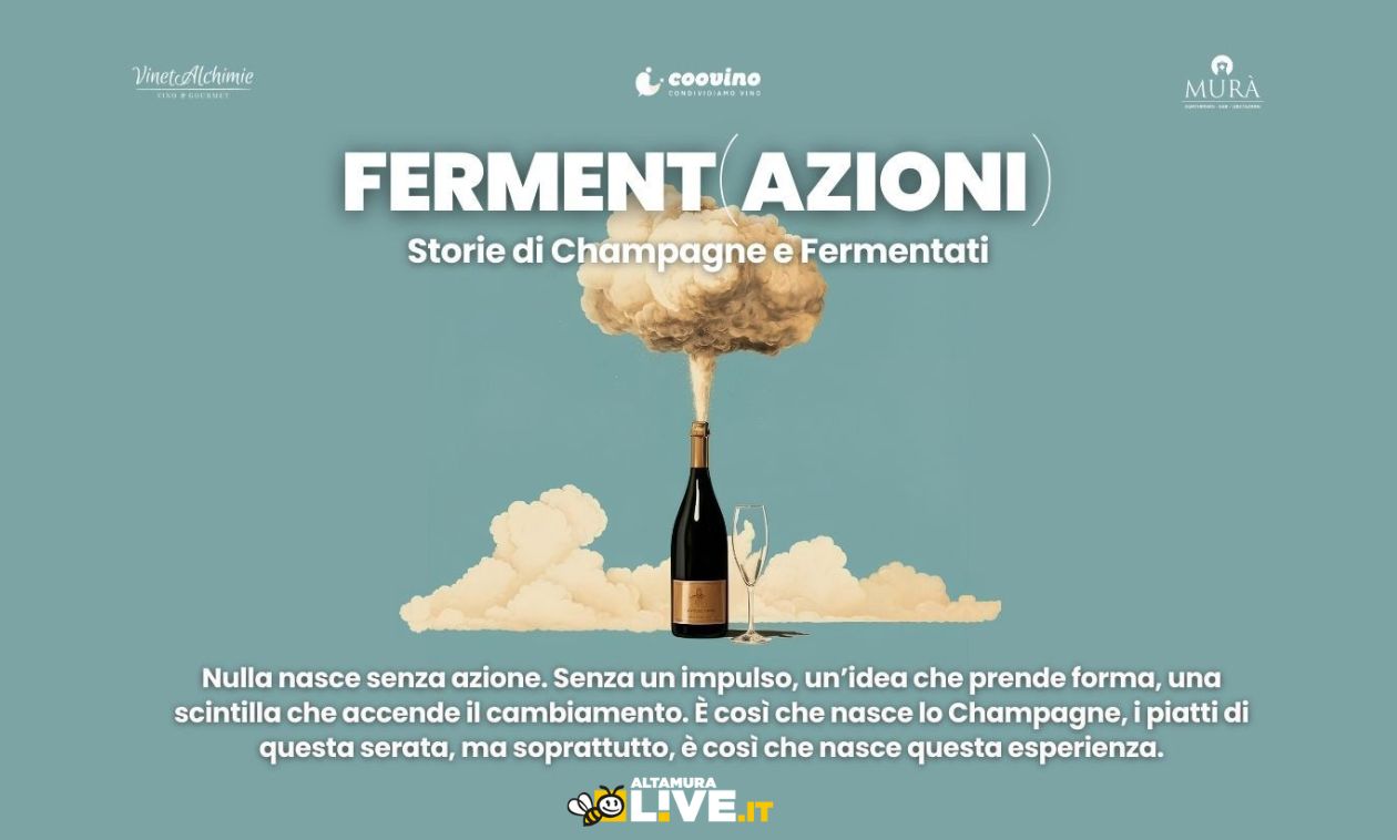 Immagine del post 2863 - Altamura Da Masseria Murà arriva l’experience “FERMENT(AZIONI): Storie di Champagne e Fermentati” - Altamura