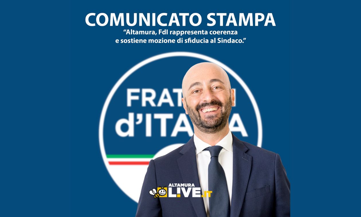 Immagine del post 16573 - Altamura Altamura, Berloco: “FdI sostiene la mozione di sfiducia e resta all’opposizione” - Altamura