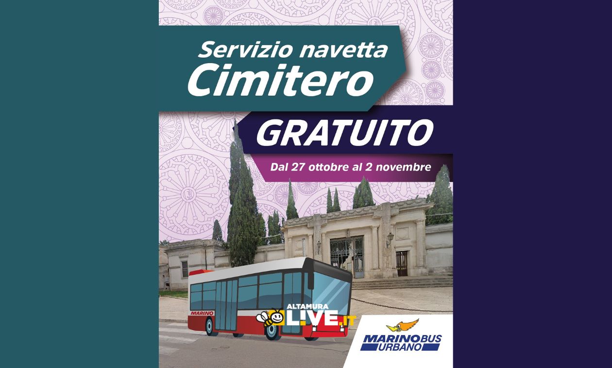 Immagine del post 13291 - Altamura Due nuove linee gratuite per il Cimitero di Altamura il 1° e il 2 novembre. Orari e fermate nel dettaglio - Altamura