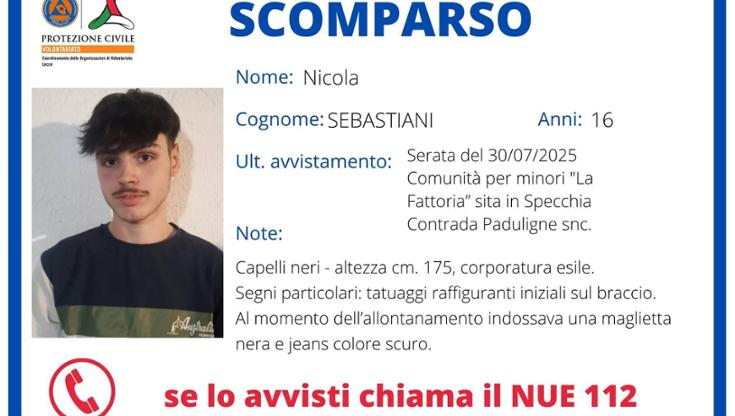 Immagine del post 10309 - Bari Un ragazzo di 16 anni fuggito da comunità in Salento, famiglia in allarme: non ha le sue medicine - Bari