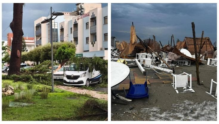 Tromba d’aria in provincia di Matera, lidi devastati e centinaia di alberi caduti a Policoro - Bari