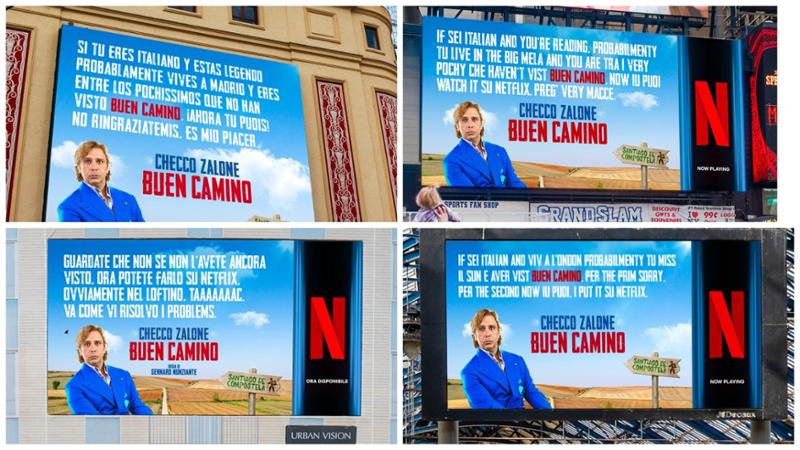 Immagine del post 20083 - Bari Buen Camino su Netflix, da New York a Madrid i manifesti di Checco Zalone sono “in maccheronico” - Bari