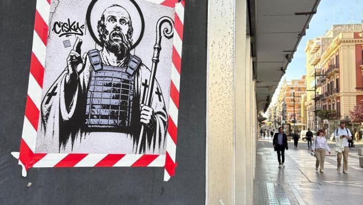 Immagine del post 20108 - Bari San Nicola in giubbotto antiproiettile, la street art esorcizza la paura: “Bisogno di protezione” - Bari