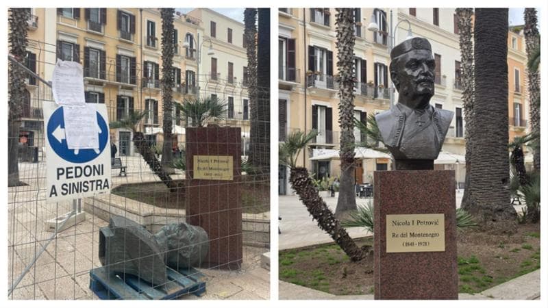 Immagine del post 18003 - Bari Bari, il busto di Nikola I re del Montenegro è tornato: ancora mistero su chi lo ha danneggiato - Bari