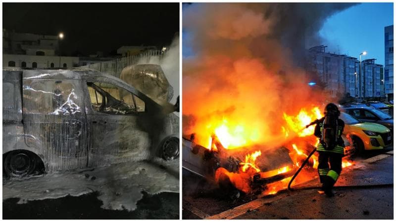 Immagine del post 20230 - Bari Un furgone e un’auto in fiamme, notte di interventi per i Vigili del fuoco di Bari - Bari
