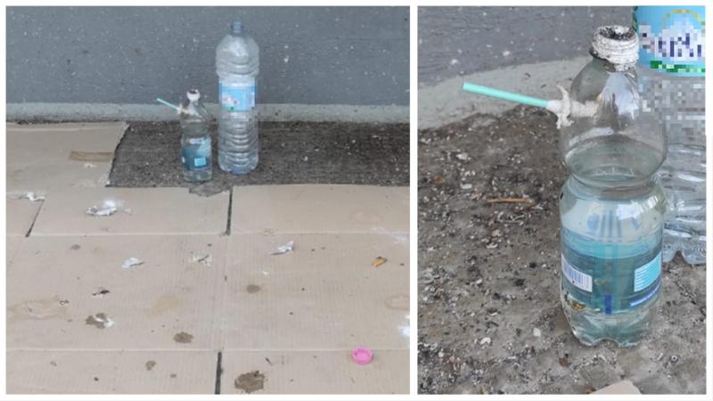 Una bottiglia per fumare crack lasciata in piazza Diaz, la fotodenuncia dal lungomare di Bari - Bari