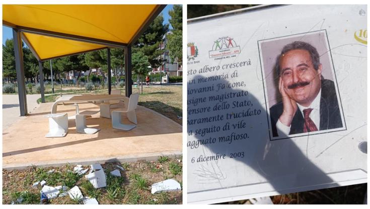 A Catino sfregiate targhe di Falcone e altre vittime di Capaci. Vandalizzato il parco. “Gesto vile” - Bari