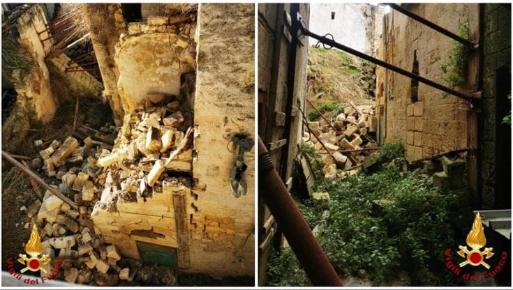 Immagine del post 13705 - Bari Crolla parte di una palazzina disabitata: paura a Gravina in Puglia: stop accesso nelle case vicine - Bari