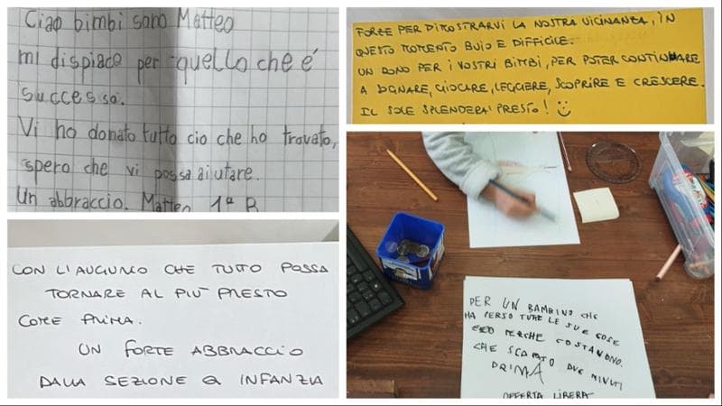 Immagine del post 7071 - Bari Dopo il crollo del palazzo, i messaggi dei bimbi per i piccoli rimasti senza casa: “Tornerà il sole” - Bari