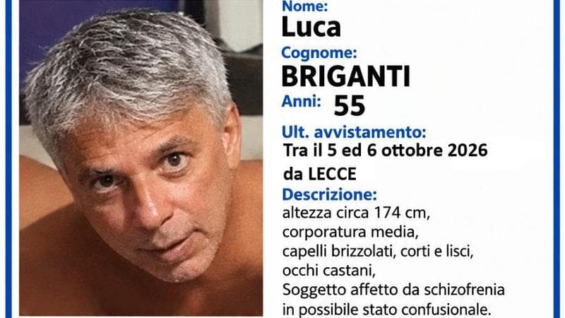 Immagine del post 25985 - Bari Da una settimana a Lecce nessuna notizia di Luca Briganti. “Aiutateci, temiamo per la sua vita” - Bari