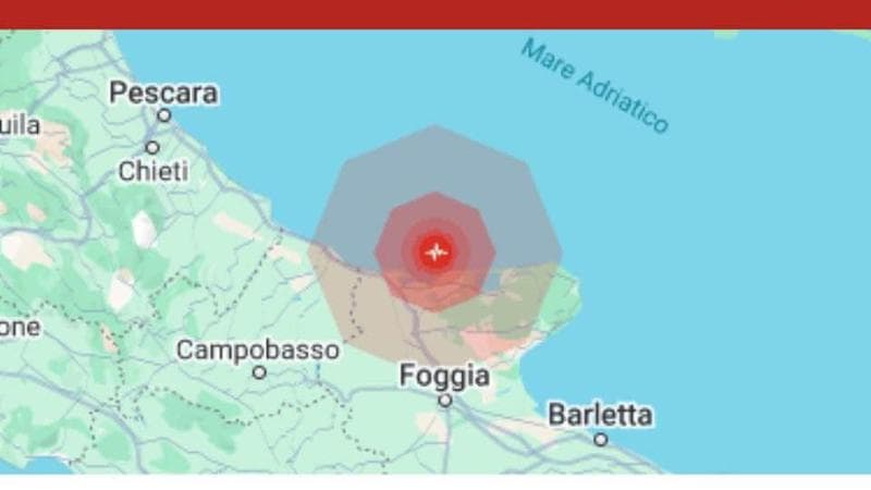 Immagine del post 3902 - Bari Scossa di terremoto in Puglia, epicentro su costa del Gargano: magnitudo 4,6: avvertita anche a Bari - Bari