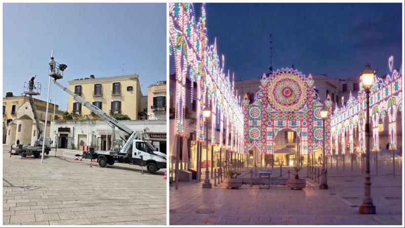 Immagine del post 19353 - Bari San Nicola, via ai preparativi: in piazza del Ferrarese al lavoro per le luminarie. Ecco come sarà - Bari