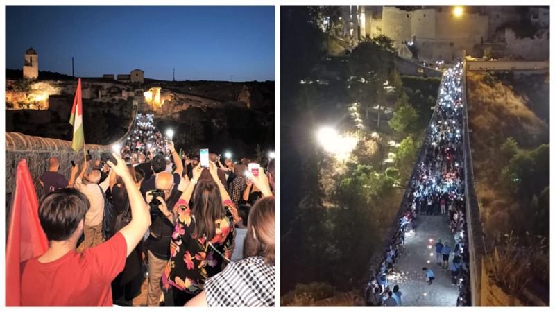 Immagine del post 8471 - Bari Candle night for Gaza, il ponte di Gravina s’illumina: “Facciamo luce sulla Palestina” - Bari