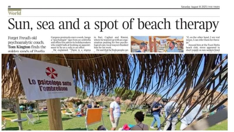 Lo psicologo sotto l’ombrellone sul Times: “Perché in Italia fate polemica per una cosa così bella?” - Bari