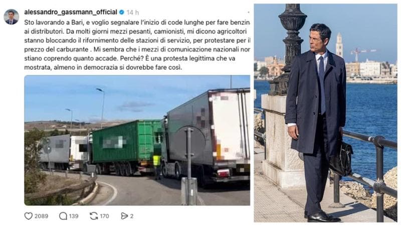Immagine del post 26114 - Bari “L’emergenza carburante a Bari e ignorata dai media nazionali”. La denuncia di Alessandro Gassmann - Bari