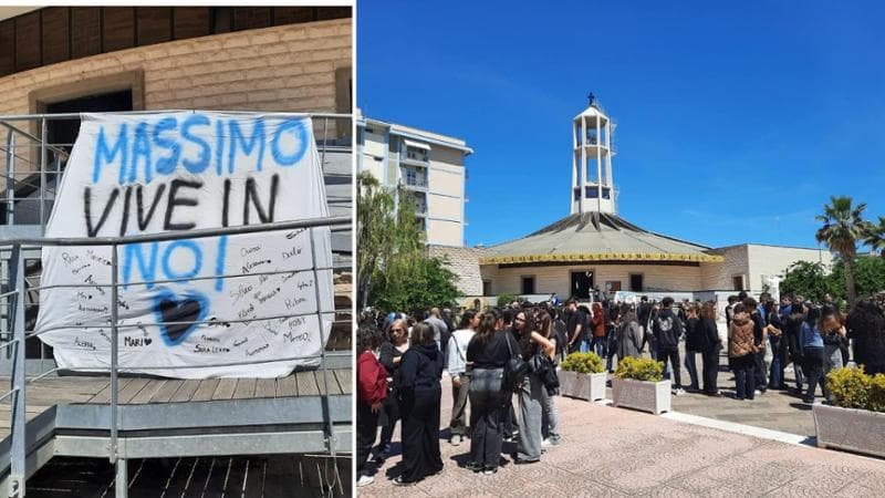 Immagine del post 20623 - Bari "Massimo vive in noi, il tuo banco vuoto è impossibile", a Monopoli l'addio al 18enne morto in gita - Bari