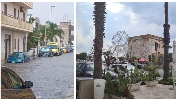 Maltempo a Porto Cesareo: tromba d'aria distrugge il lido Isola Beach e le luminarie - Bari