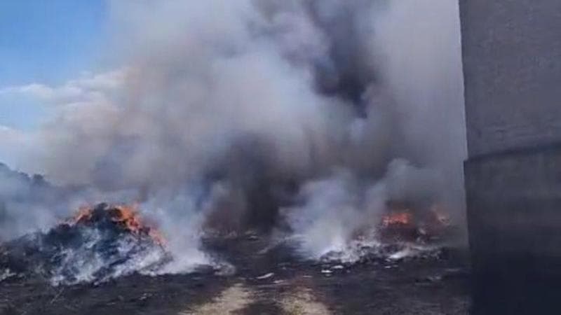 Incendio in discarica abusiva a Minervino Murge, in fiamme ecoballe: vigili del fuoco al lavoro - Bari