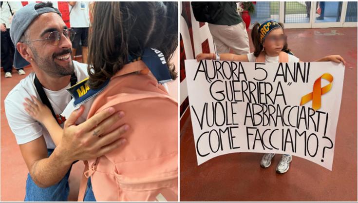 Mengoni a sorpresa pre concerto abbraccia Aurora, fan di 5 anni in chemioterapia. “Il suo sogno” - Bari