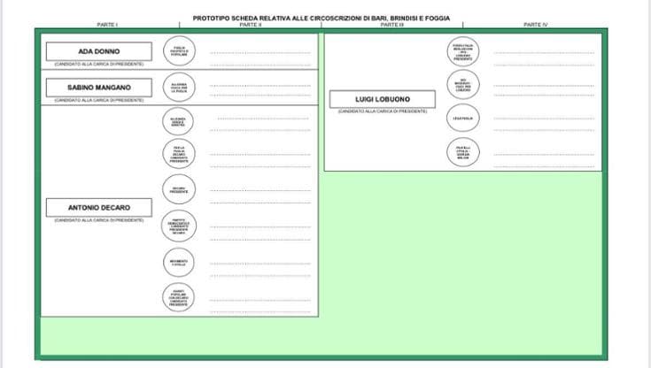 Immagine del post 14161 - Bari Elezioni regionali, cosa devono sapere gli elettori: la composizione della scheda e come votare - Bari