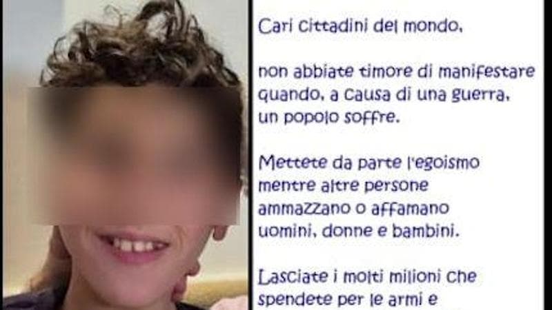 Immagine del post 13011 - Bari Non può parlare né camminare, Diego a 11 anni scrive una lettera contro la guerra: “Basta egoismo” - Bari