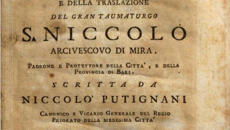 Immagine del post 4546 - Bari Niccolò Putignani, 230 anni fa moriva lo studioso di San Nicola a cui Bari dedicò una via di Murat - Bari