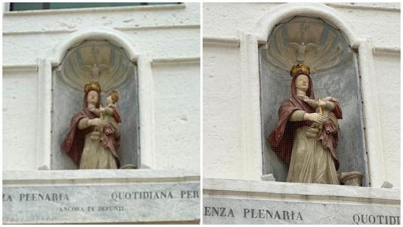 Immagine del post 4564 - Bari Decapitata statua di Gesù alla basilica della Madonna del Pozzo di Capurso: “Forse una pallonata” - Bari