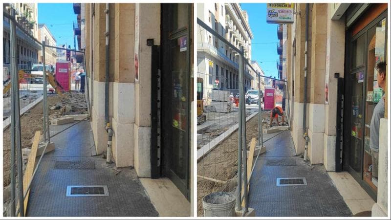 Cantieri in città, proteste da via Andrea da Bari: “Il mio negozio ingabbiato, non entra nessuno” - Bari