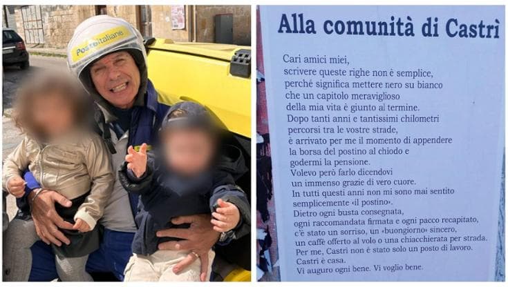 Il postino va pensione dopo 40 anni e scrive una lettera al paese: “Grazie, siete stati la mia casa” - Bari