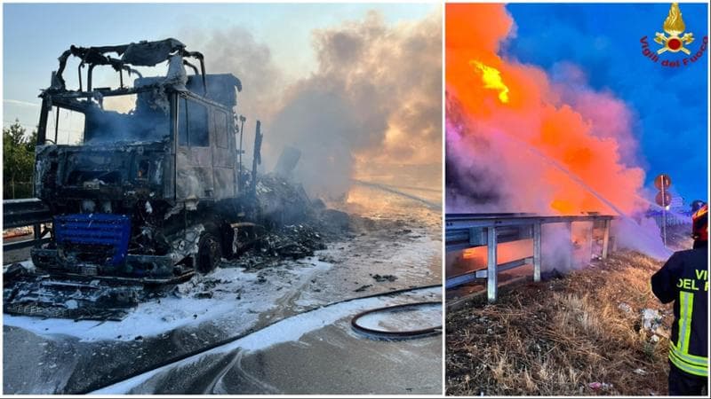 Immagine del post 23203 - Bari Tir in fiamme, paura sulla statale 16 a Molfetta. Distrutto il carico di elettrodomestici e alimenti - Bari