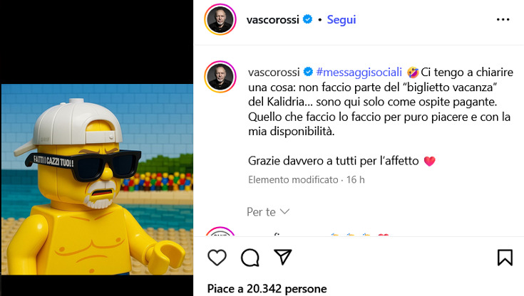 Vasco Rossi assediato dai fan a Castellaneta: “Non faccio parte del biglietto vacanza del resort” - Bari