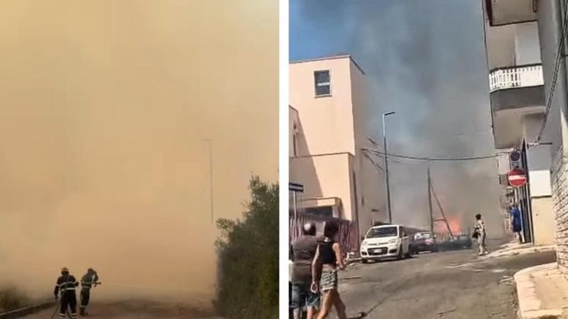 Ginosa avvolta dalle fiamme, residenti evacuati: ipotesi dolo. “Attentato alla città, è l’inferno” - Bari