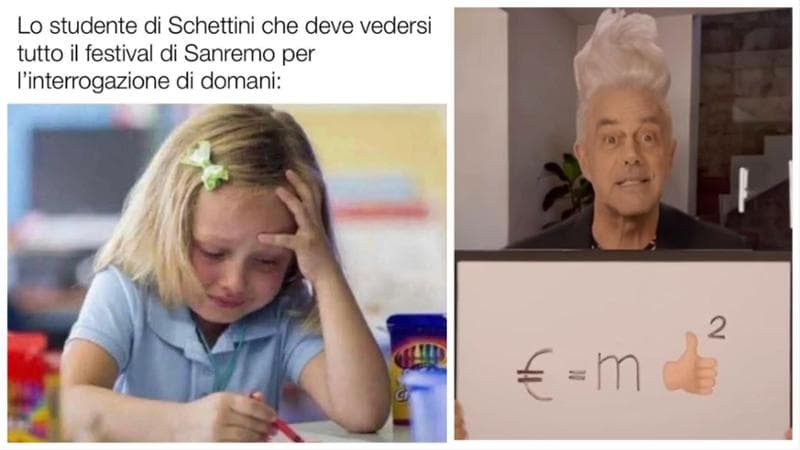 Immagine del post 17720 - Bari Monologo a Sanremo, pioggia di meme per il prof Schettini. E Crozza ironizza: “Più like, più euro” - Bari