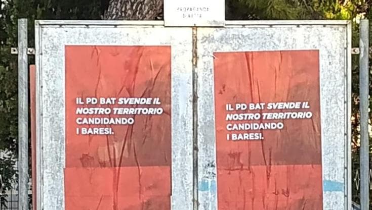 “Il Pd svende il territorio candidando baresi”. Nella Bat manifesti contro il segretario De Santis - Bari