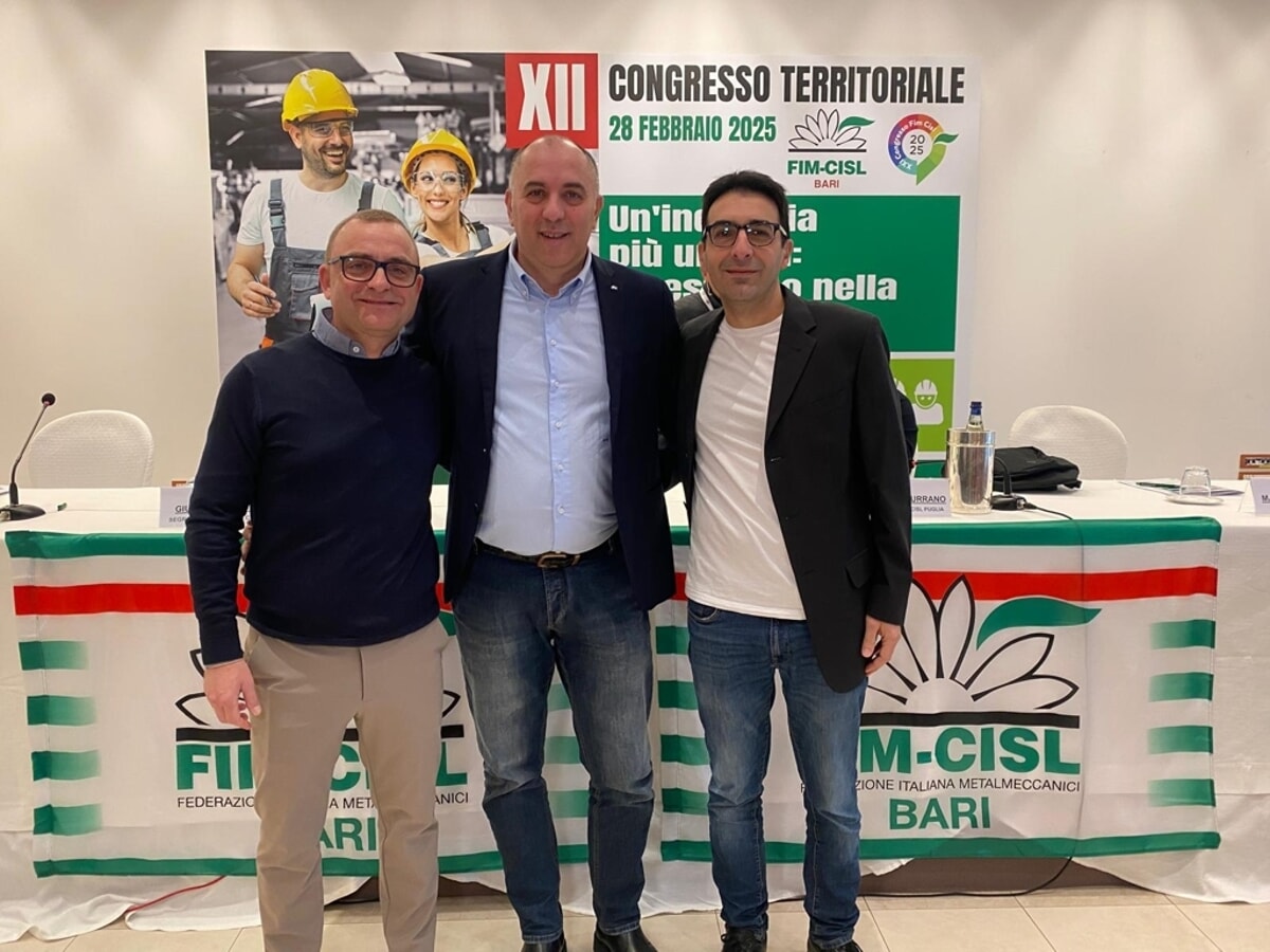 Immagine del post 2976 - Bari Dodicesimo congresso Fim Cisl Bari, Pascazio confermato alla guida: "Un’industria più umana: investiamo nella partecipazione" - Bari