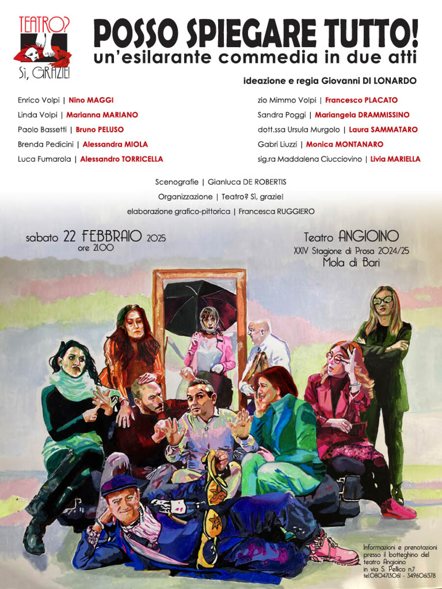 Immagine del post 1433 - Bari 'Posso spiegare tutto', commedia al teatro Angioino di Mola - Bari