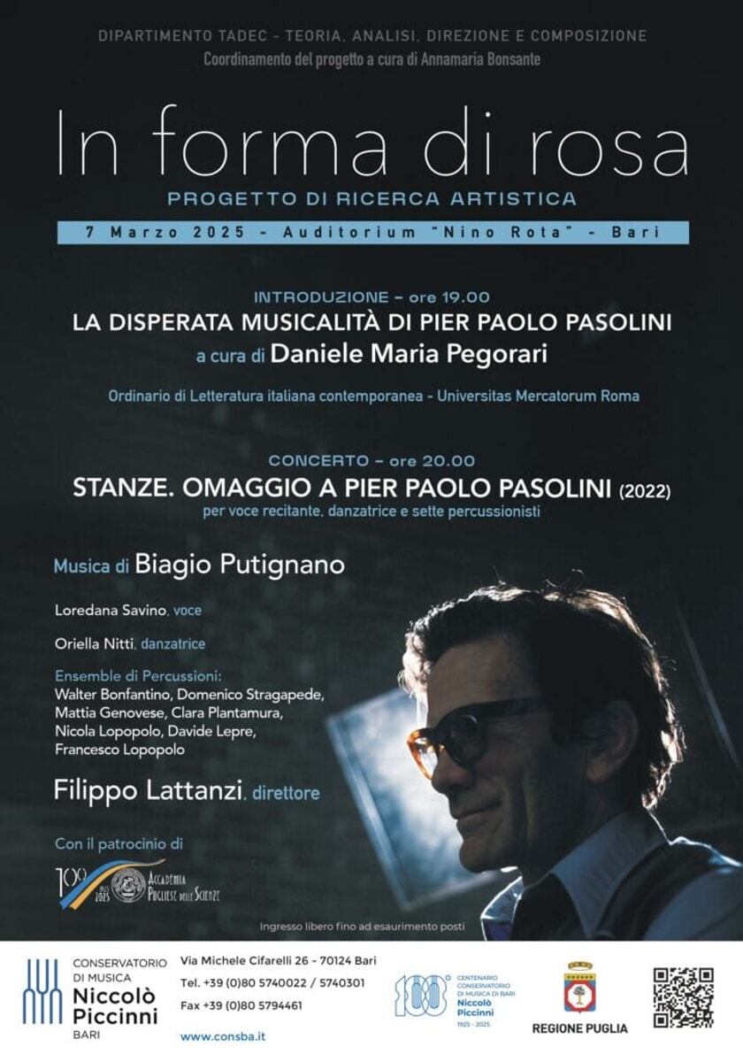Immagine del post 3302 - Bari "In forma di rosa" concerto 'Stanze. Omaggio a Pier Paolo Pasolini' - Bari