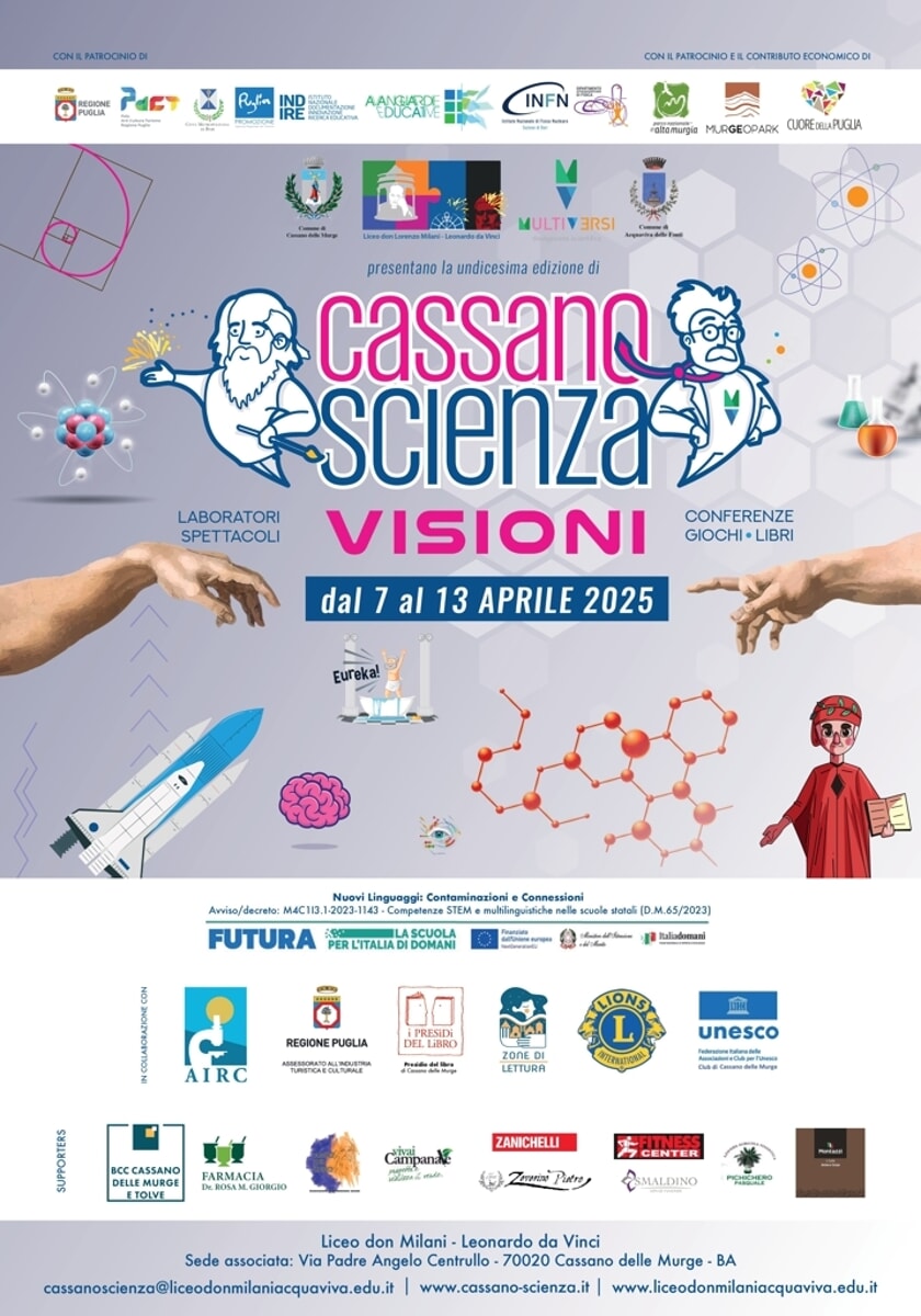 Immagine del post 5348 - Bari Cassanoscienza: torna il festival della divulgazione scientifica fatto dagli studenti, per gli studenti - Bari