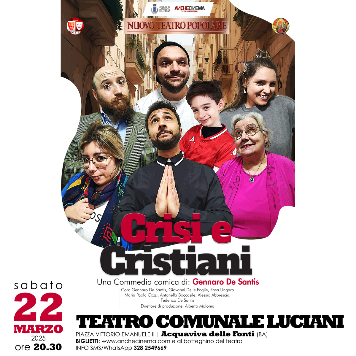 Immagine del post 3543 - Bari Lo spettacolo comico 'Crisi e cristiani' ins scena ad Acquaviva delle Fonti - Bari