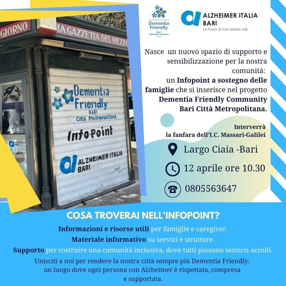 Immagine del post 5563 - Bari Inaugurazione a Bari dell'Infopoint Dementia Friendly - Bari
