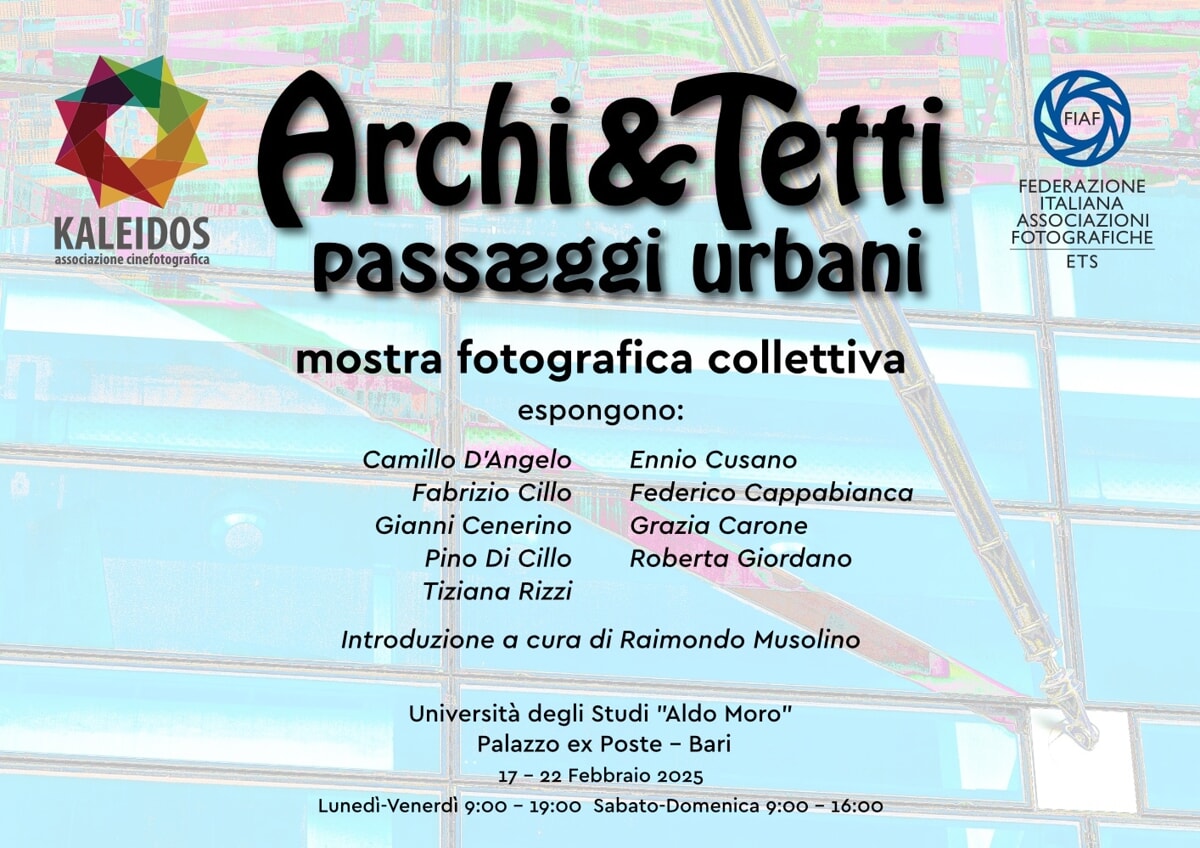 Immagine del post 1925 - Bari Mostra fotografica "Archi & Tetti - passæggi urbani" - Bari