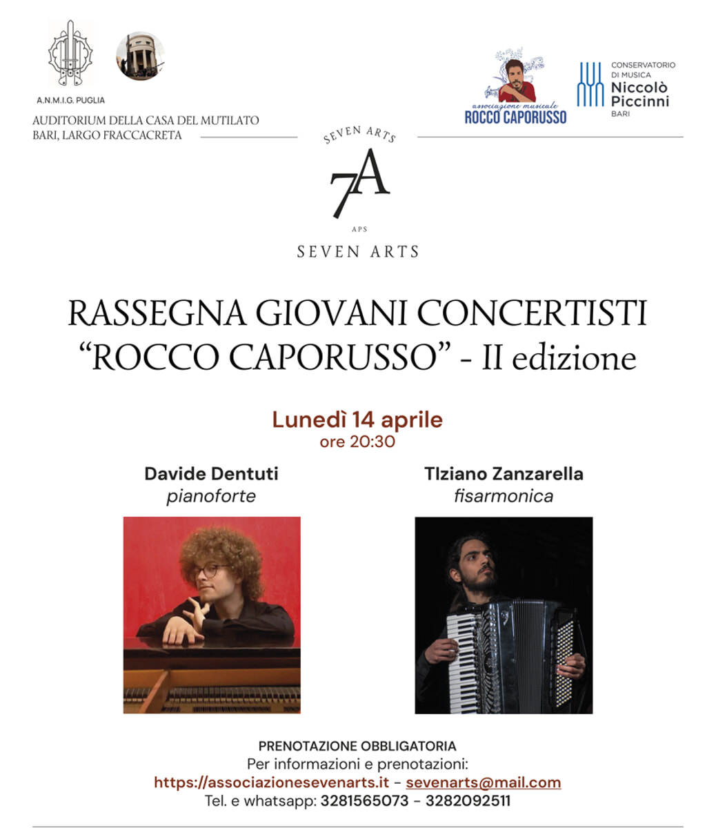 Immagine del post 5815 - Bari Pianoforte e fisarmonica per il concerto inaugurale della rassegna "occo caporusso" - Bari